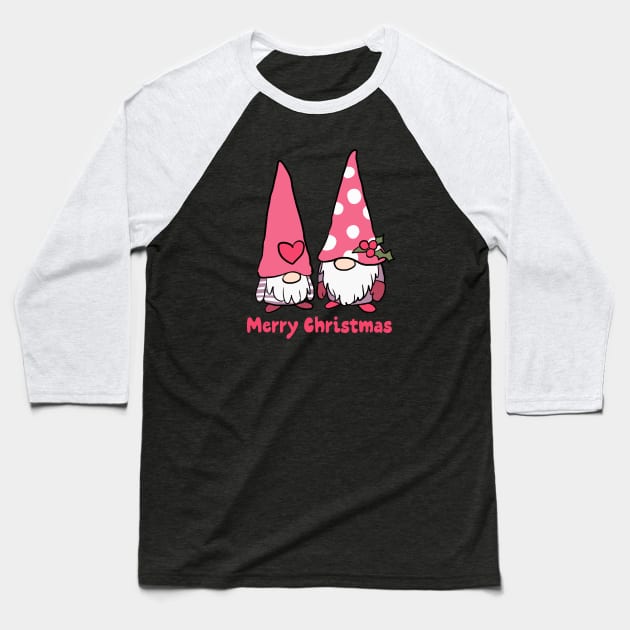 Merry Christmas a cute son and father gnomes Baseball T-Shirt by Yarafantasyart